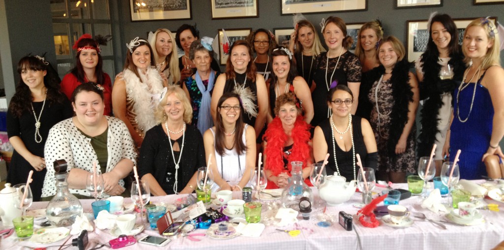 Lucy the bride-to-be with her fabulous friends in their fascinators. Thank you ladies for a super fun afternoon. xxx www.glamhatters.